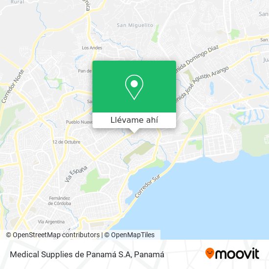Mapa de Medical Supplies de Panamá S.A