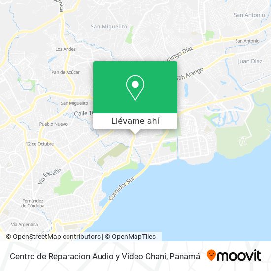 Mapa de Centro de Reparacion Audio y Video Chani
