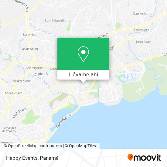 Mapa de Happy Events