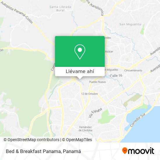 Mapa de Bed & Breakfast Panama