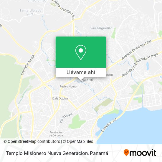 Mapa de Templo Misionero Nueva Generacion