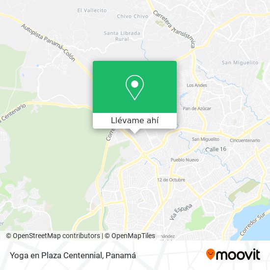 Mapa de Yoga en Plaza Centennial