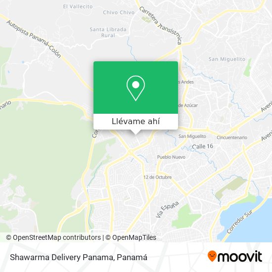 Mapa de Shawarma Delivery Panama