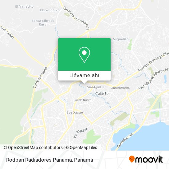 Mapa de Rodpan Radiadores Panama