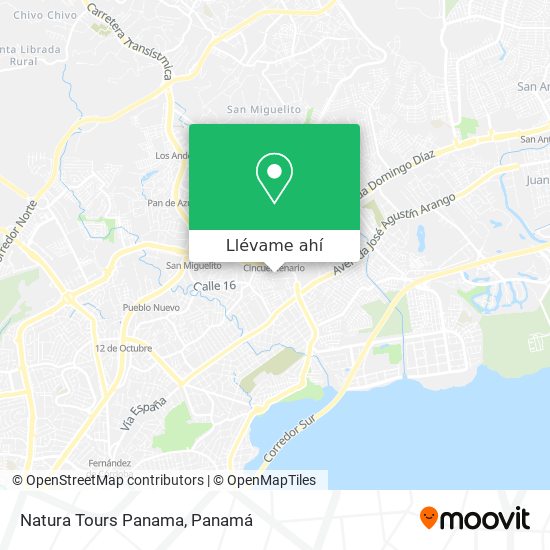Mapa de Natura Tours Panama