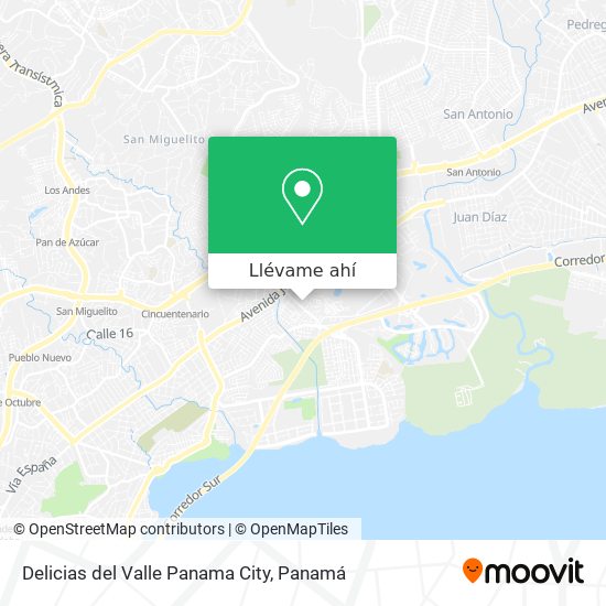 Mapa de Delicias del Valle Panama City