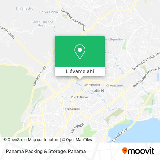 Mapa de Panama Packing & Storage
