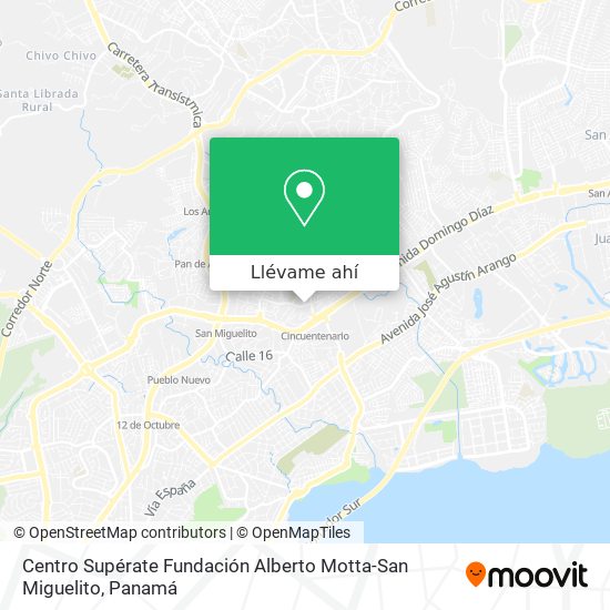 Mapa de Centro Supérate Fundación Alberto Motta-San Miguelito