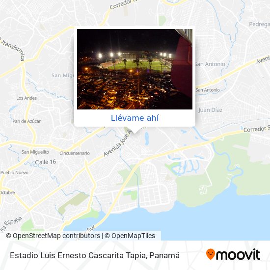 Mapa de Estadio Luis Ernesto Cascarita Tapia