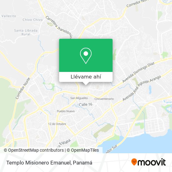 Mapa de Templo Misionero Emanuel