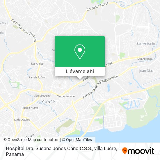 Mapa de Hospital Dra. Susana Jones Cano C.S.S., villa Lucre