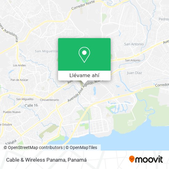 Mapa de Cable & Wireless Panama