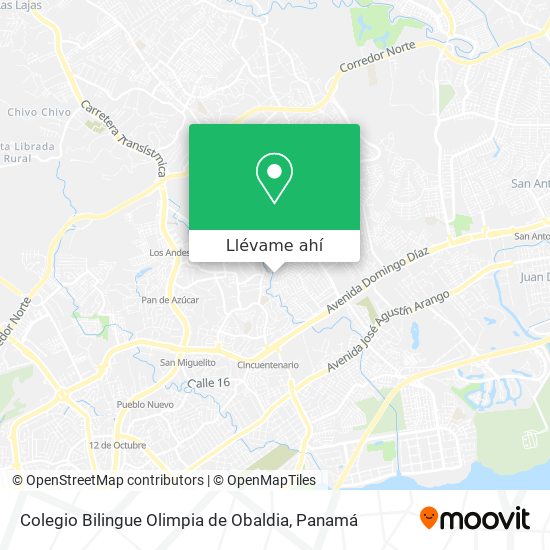 Mapa de Colegio Bilingue Olimpia de Obaldia