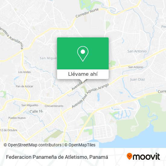 Mapa de Federacion Panameña de Atletismo
