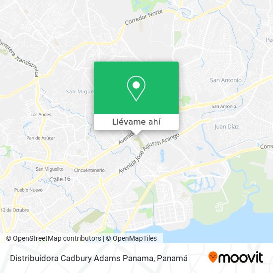 Mapa de Distribuidora Cadbury Adams Panama