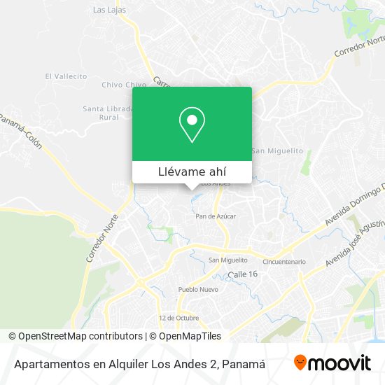 Mapa de Apartamentos en Alquiler Los Andes 2