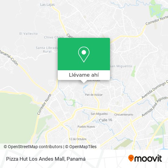 Mapa de Pizza Hut Los Andes Mall