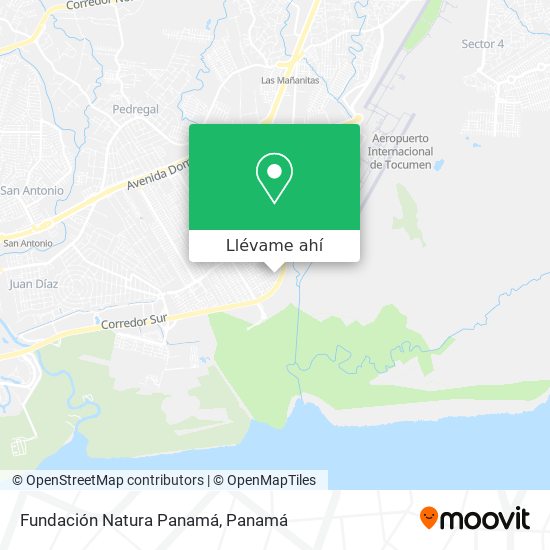 Mapa de Fundación Natura Panamá