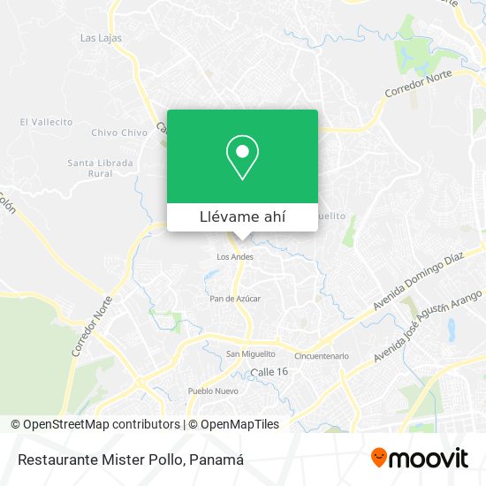 Mapa de Restaurante Mister Pollo