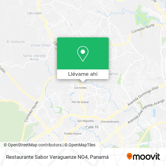 Mapa de Restaurante Sabor Veraguenze NO4