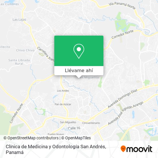 Mapa de Clínica de Medicina y Odontología San Andrés