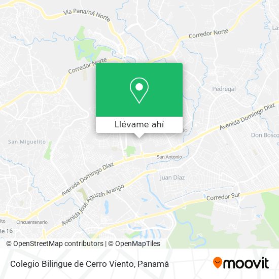 Mapa de Colegio Bilingue de Cerro Viento