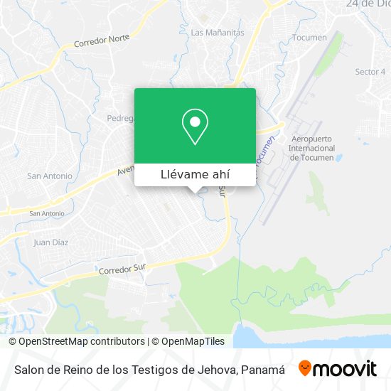 Mapa de Salon de Reino de los Testigos de Jehova