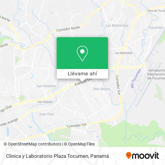 Mapa de Clinica y Laboratorio Plaza Tocumen