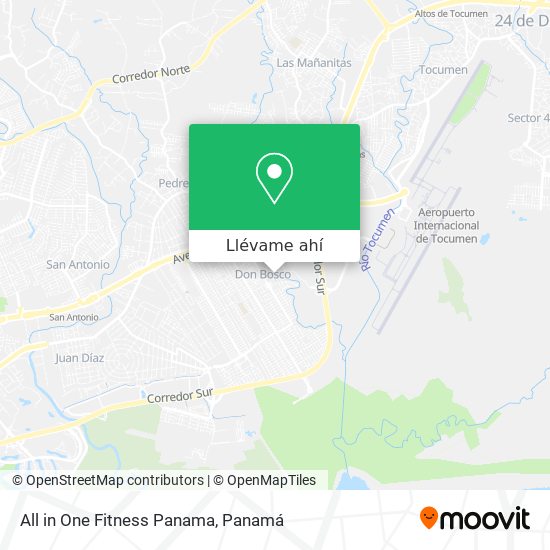 Mapa de All in One Fitness Panama