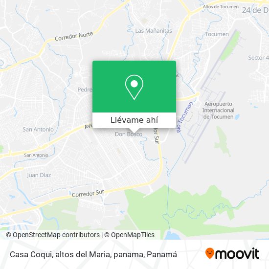 Mapa de Casa Coqui, altos del Maria, panama