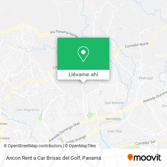 Mapa de Ancon Rent a Car Brisas del Golf