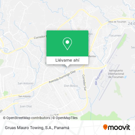 Mapa de Gruas Mauro Towing, S.A.