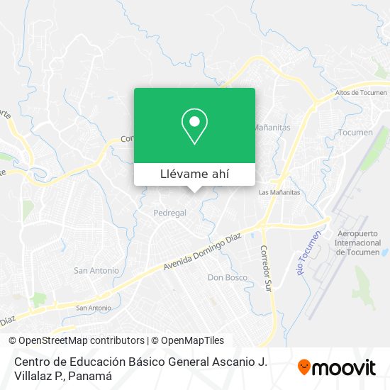 Mapa de Centro de Educación Básico General Ascanio J. Villalaz P.