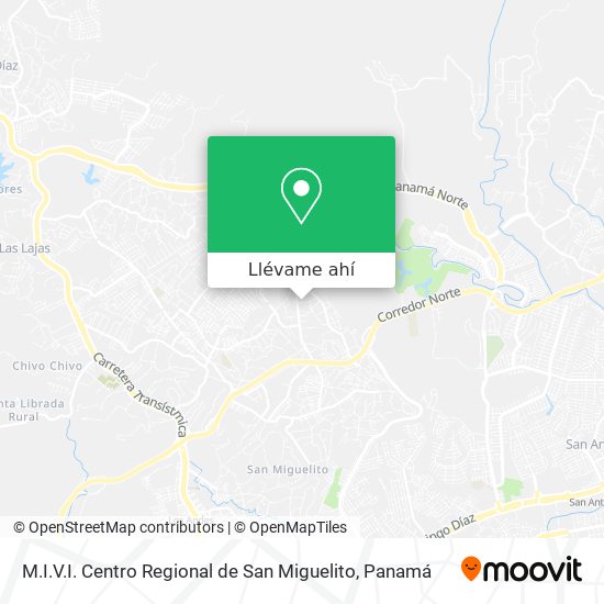 Mapa de M.I.V.I. Centro Regional de San Miguelito