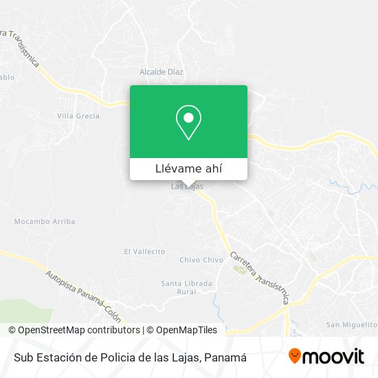 Mapa de Sub Estación de Policia de las Lajas