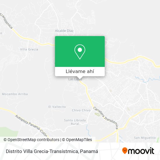 Mapa de Distrito Villa Grecia-Transístmica