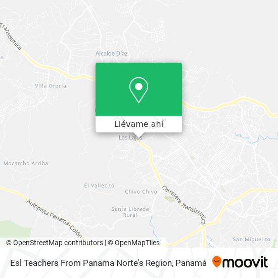 Mapa de Esl Teachers From Panama Norte's Region