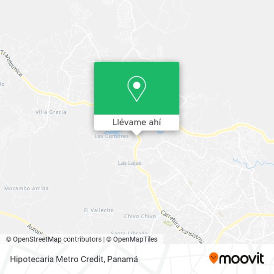 Mapa de Hipotecaria Metro Credit