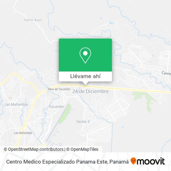 Mapa de Centro Medico Especializado Panama Este