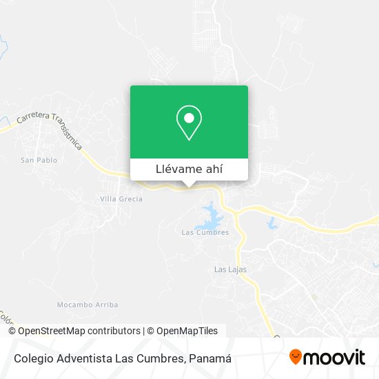 Mapa de Colegio Adventista Las Cumbres