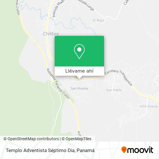 Mapa de Templo Adventista Séptimo Dia