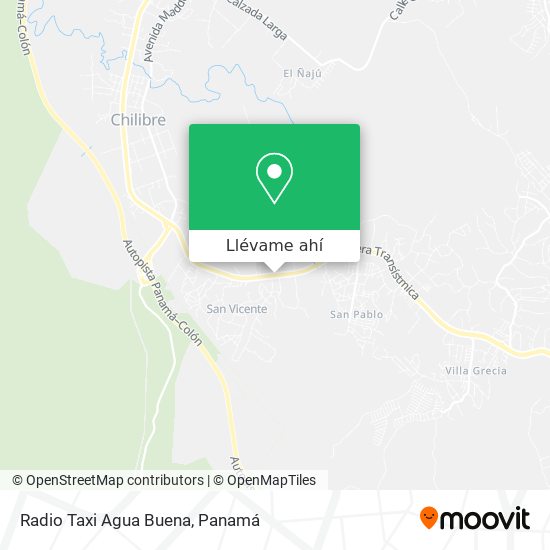Mapa de Radio Taxi Agua Buena