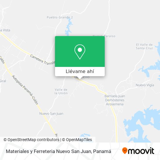 Mapa de Materiales y Ferreteria Nuevo San Juan