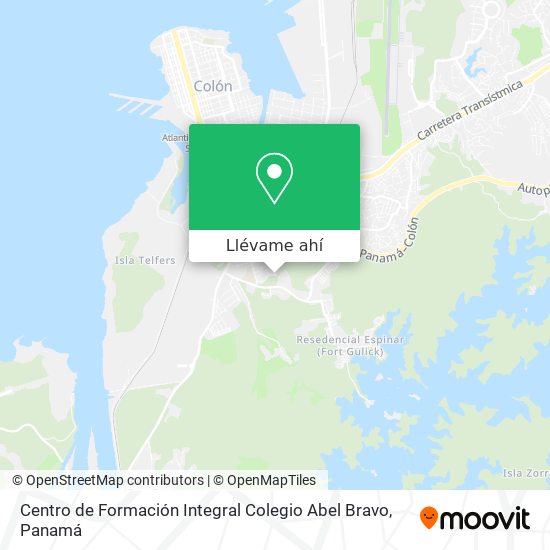 Mapa de Centro de Formación Integral Colegio Abel Bravo
