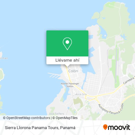 Mapa de Sierra Llorona Panama Tours