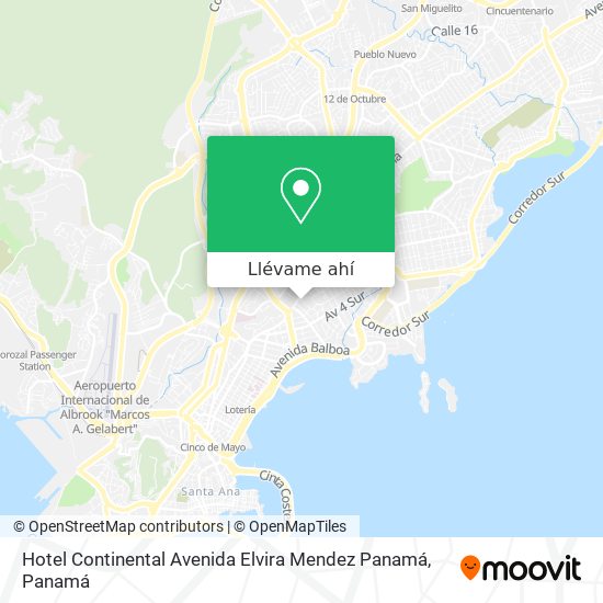 Mapa de Hotel Continental Avenida Elvira Mendez  Panamá
