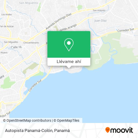 Mapa de Autopista Panamá-Colón