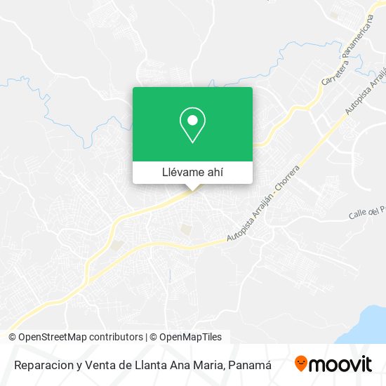 Mapa de Reparacion y Venta de Llanta Ana Maria