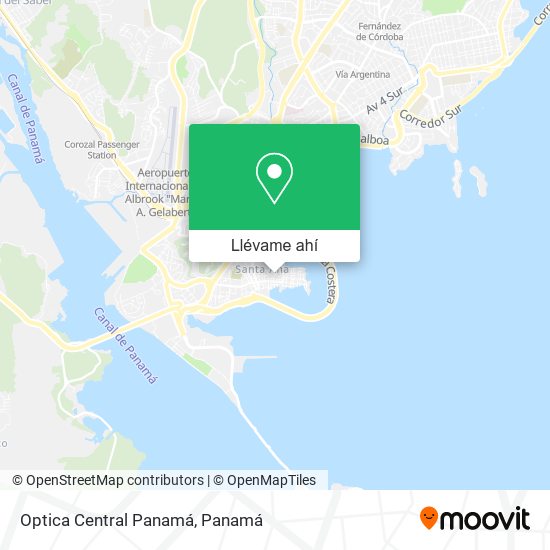 Mapa de Optica Central Panamá