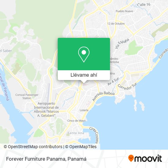 Mapa de Forever Furniture Panama